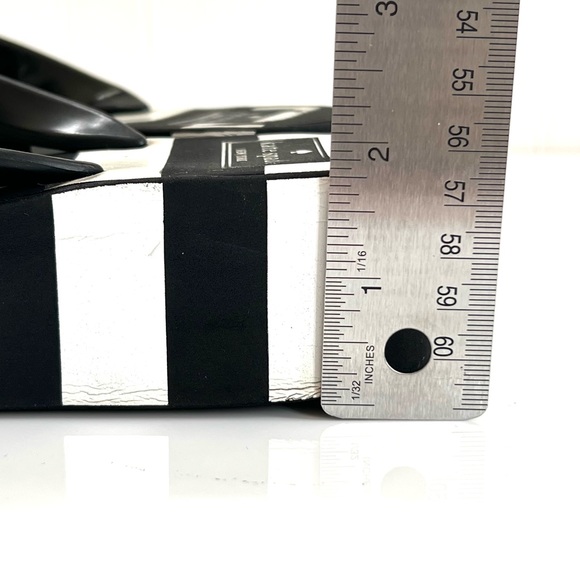 kate spade ♠️ sz 8 Rhett Wedge slides Sandals flip flops black and white - Picture 12 of 15